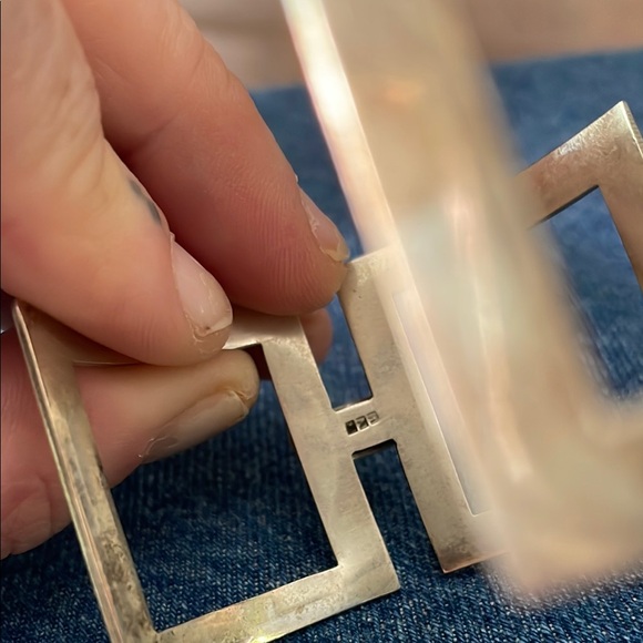 Vintage Sterling Silver Modernist Brutalist Wide Cuff Bracelet Mexico .925 Stamp - Picture 9 of 10